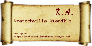 Kratochvilla Atanáz névjegykártya